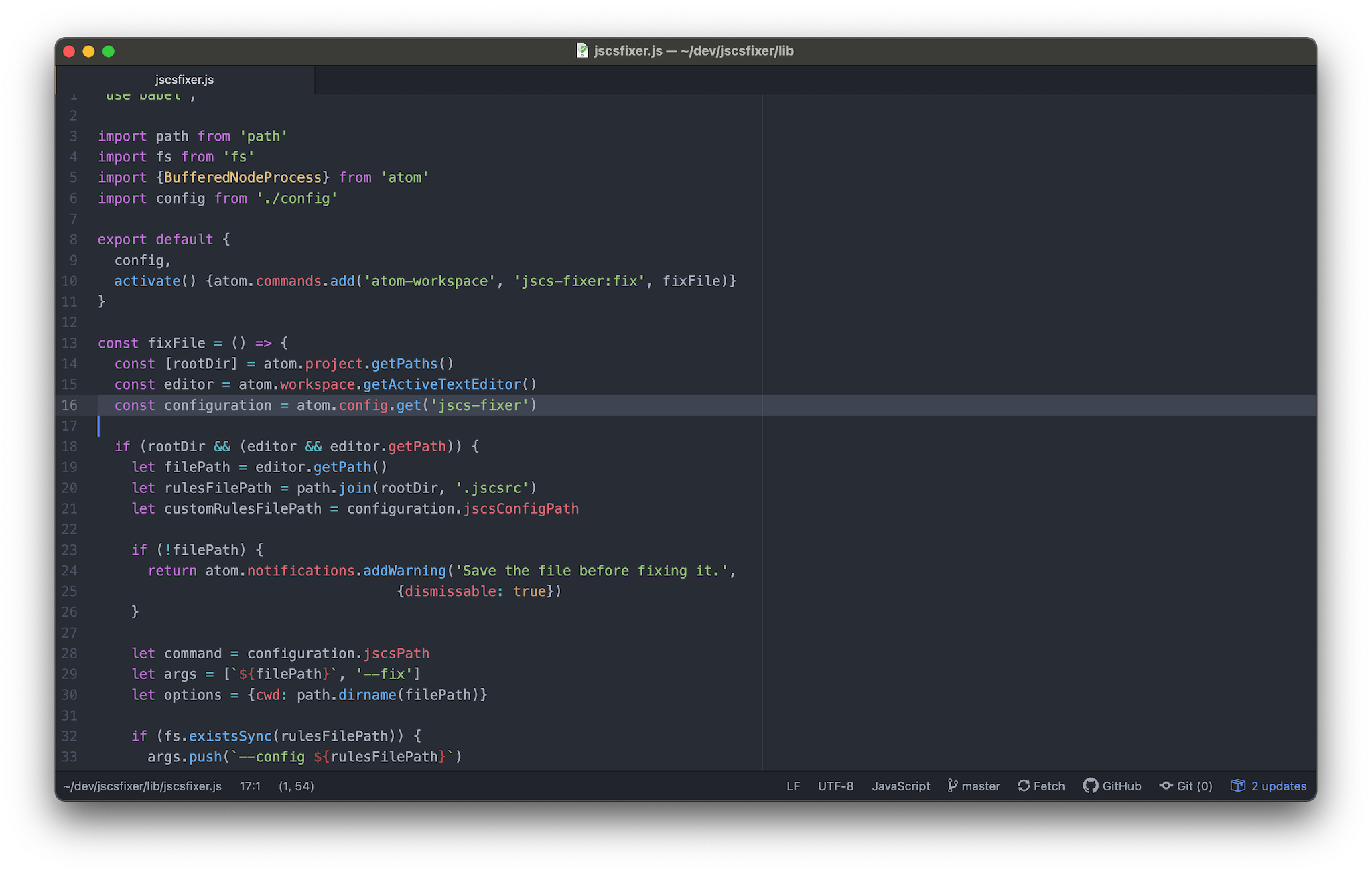 Using JSCS and jscs-fixer for Atom.io